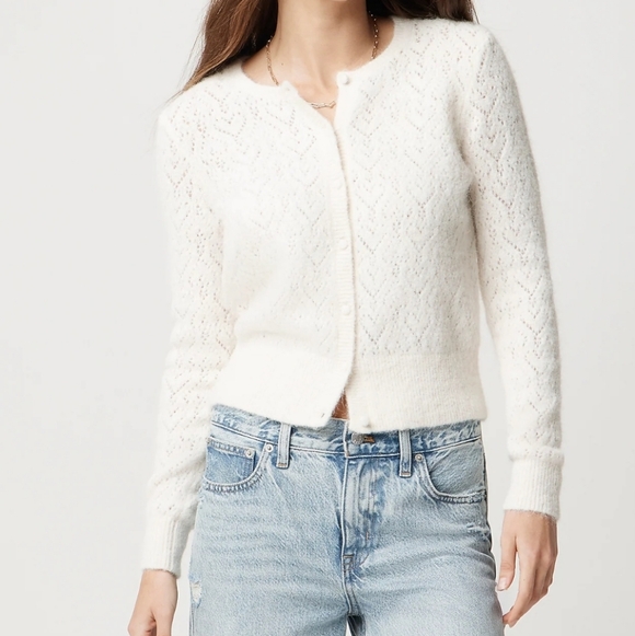 J. Crew Sweaters - J. Crew Cream Open-Knit Cardigan Sweater
